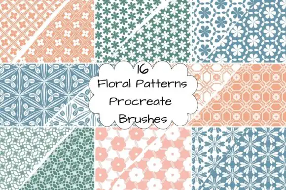 16 Floral Patterns Procreate Brushes