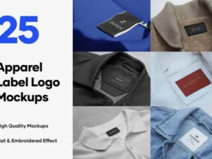 25 apparel tag & labels logo mockups 48747
