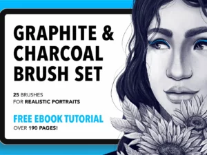 25 graphite & charcoal procreate brushes for portraits01 50919
