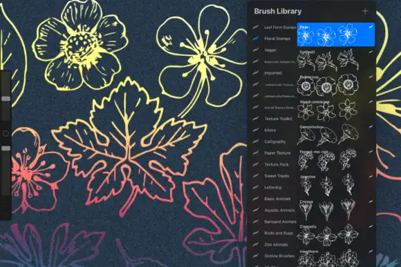 30 Floral Stamp Brushes for Procreate 2 30 floral stamp brushes for procreate graphics 18295158 2 580x387 62067