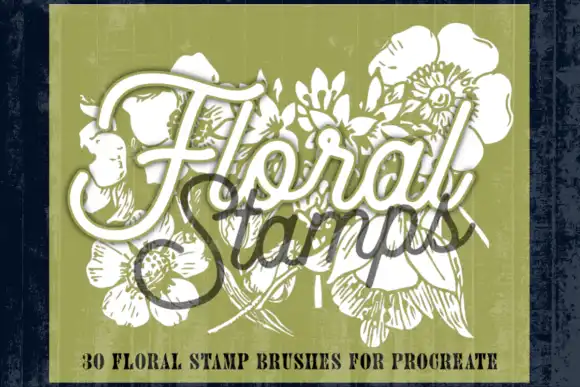 30 Floral Stamp Brushes for Procreate