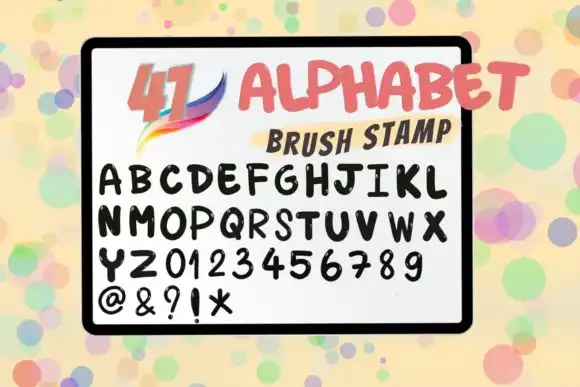 41 Alphabet Brush Stamp Procreate 3 41 alphabet brush stamp procreate graphics 25882654 1 1 580x387 48339