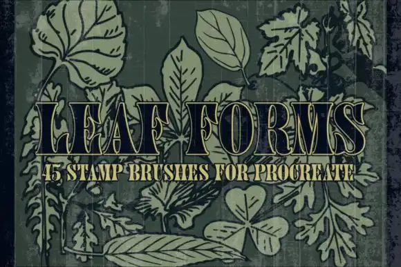 45 Leaf Form Stamp Brushes for Procreate