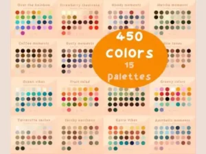 450 color palette bundle procreate graphics 28341841 1 1 580x387 50399