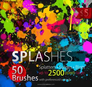 50 HQ Splatter Brushes for Photoshop