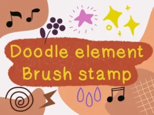 52 doodle element brush for procreate 50351