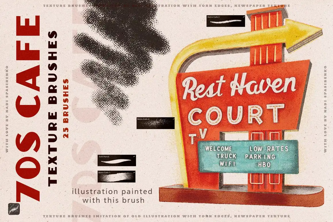 70s Cafe Procreate Texture Brushes 4 70s cafe procreate texture brushes (4) 55442