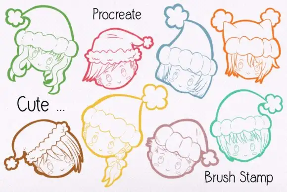 Christmas Cartoon Stamp Brush Procreate 4 christmas cartoon stamp brush procreate graphics 5709248 3 580x387 57817