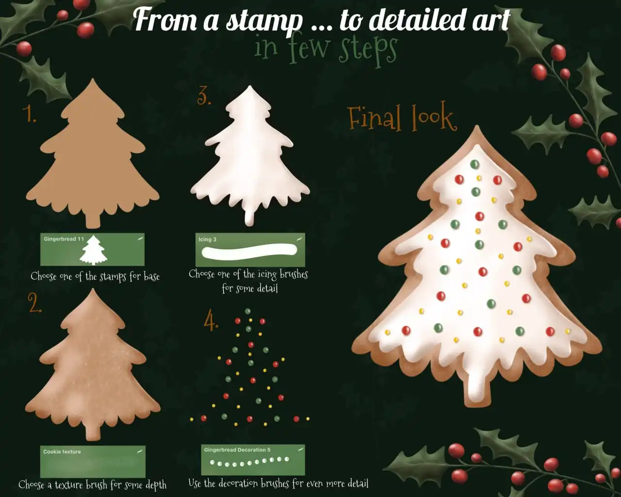 Christmas Gingerbread Mix & Match Brushes for Procreate 7 christmas gingerbread mix & match brushes for procreate (2) 49039