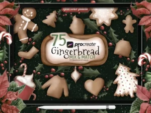 christmas gingerbread mix & match brushes for procreate 49166