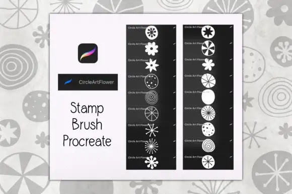 Circle Art Flower Stamp Brush Procreate 3 circle art flower stamp brush procreate graphics 5939757 1 1 580x386 57537