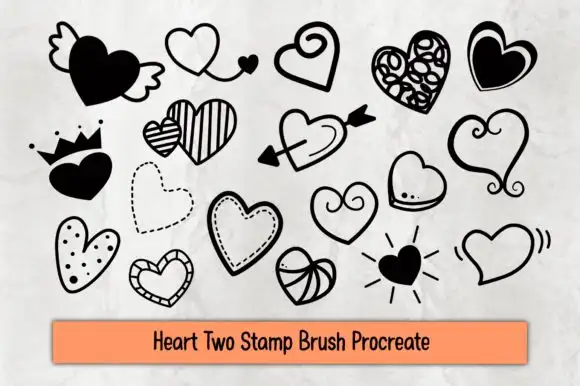 Heart Two Stamp Brush Procreate