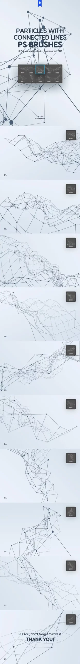 Particles with Connected Lines Photoshop Brushes