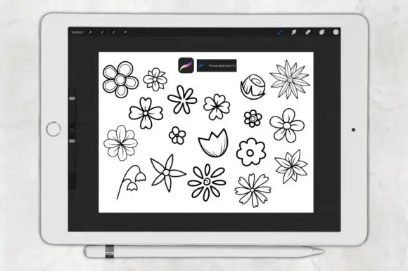 Stamp Brush Procreate Flowers 01 5 stamp brush procreate flowers element graphics 6630423 2 580x386 57343