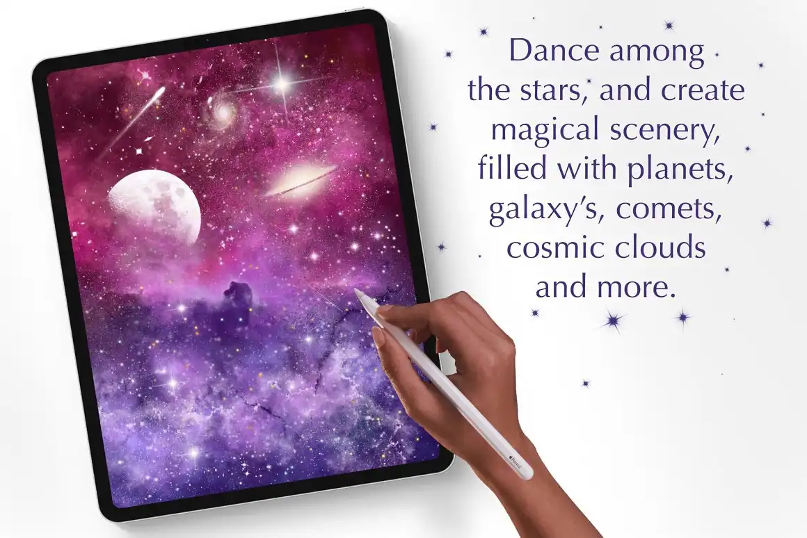 Procreate Watercolour Brushes and Palettes Bundle - 5 Packs 7 above & beyond sky & galaxy (3) 54054