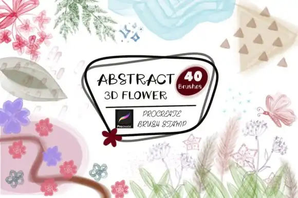 ABSTRACT 3D FLOWER Procreate Brush Stamp 3 abstract 3d flower procreate brush stamp 57699