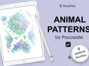 animal pattern brushes + rainbow brushes 52810