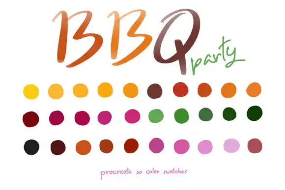 BBQ Party Procreate Color Palettes