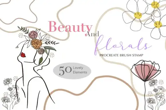 Beauty and Florals Procreate Brush Stamp