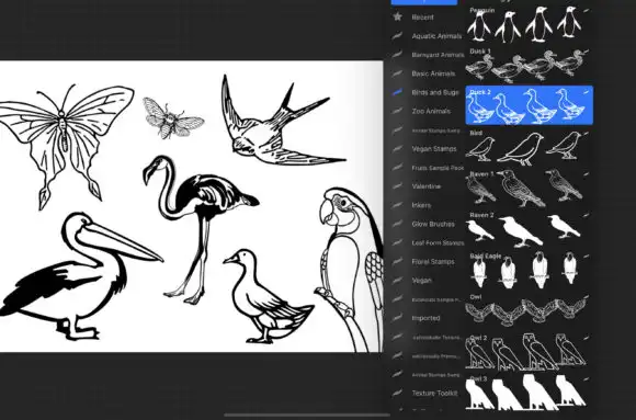 Birds and Bugs Stamps for Procreate 2 birds and bugs stamps for procreate graphics 25014018 2 580x383 62037