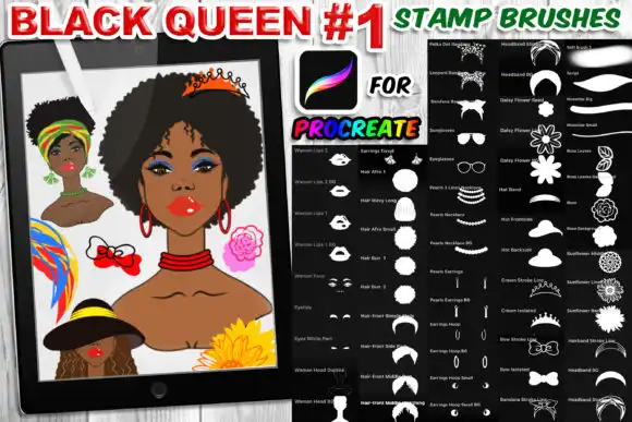 Black Queen Stamp Brush for Procreate #1