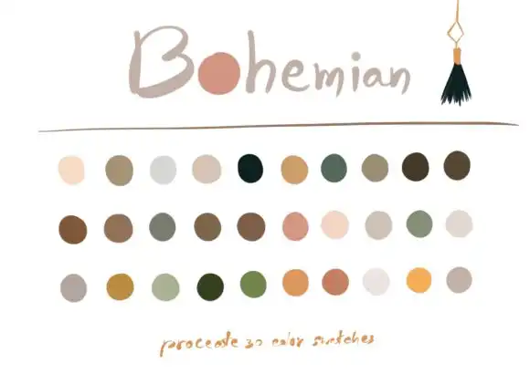Bohemian Procreate Color Palettes