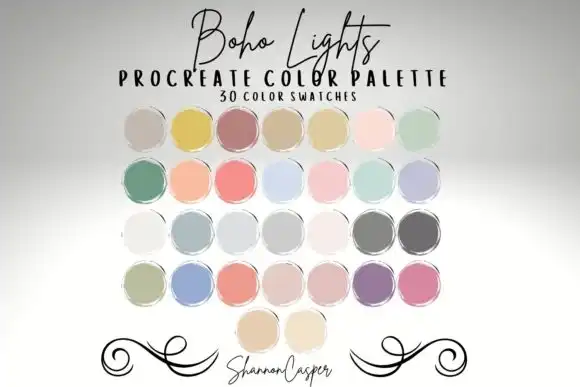 Boho Light Color Palette for Procreate