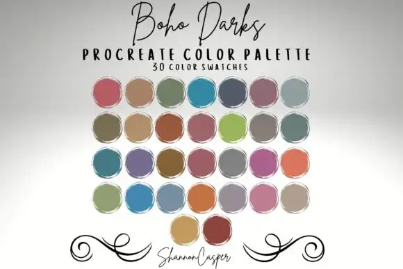 Boho Darks Color Palette for Procreate