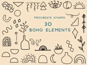 boho elements procreate stamp brush 52542