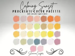 calming sunset procreate color palette graphics 7806122 1 1 580x387 52205