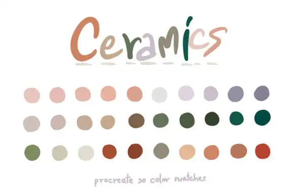 Ceramics Procreate color palettes