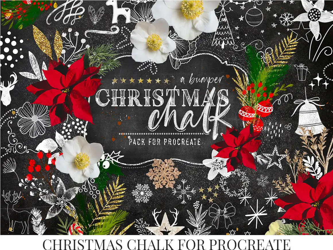 Christmas Chalk Procreate Brushes