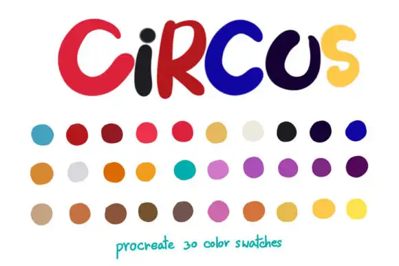 Circus Procreate color palettes
