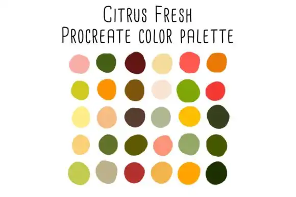 Citrus Fresh Procreate Color Palette