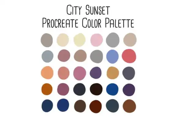 City Sunset Procreate Color Palette