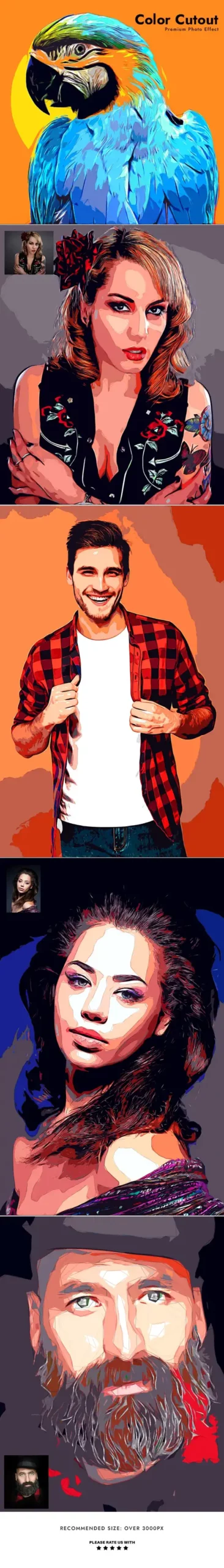 Color Cutout Photo Effect