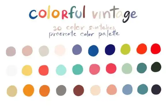 Colorful Vintage Procreate Color Palettes
