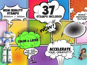 comic bubble procreate stamp set (2) 55369