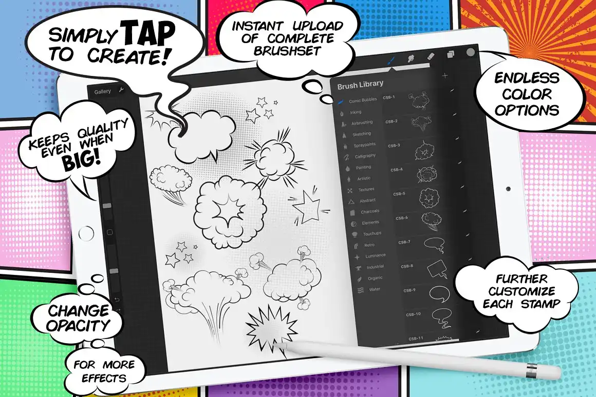 Comic Bubble Procreate Stamp 5 comic bubble procreate stamp set (4) 54886