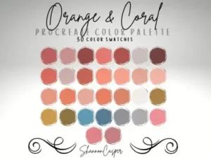 coral color palette for procreate graphics 8260640 1 1 580x387 52279