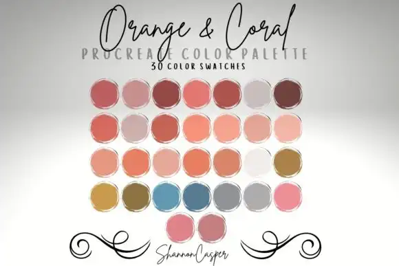Coral Color Palette for Procreate