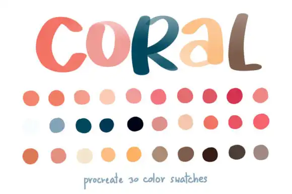 Coral Procreate color palettes