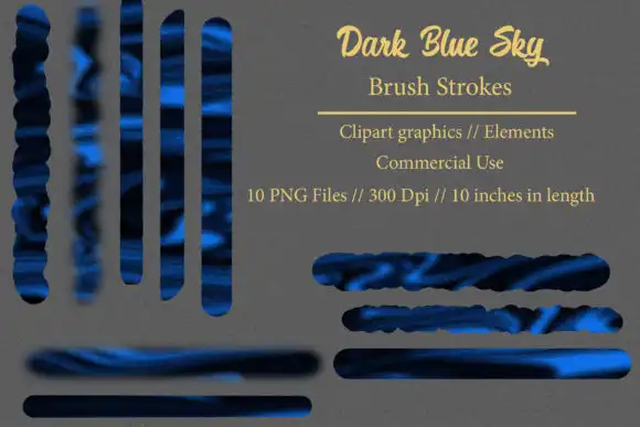 Dark Blue Sky Foil Brush Strokes