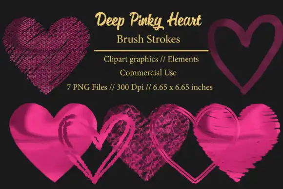 Deep Pinky Heart Brush Strokes