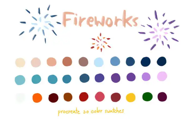Fireworks Procreate color palettes