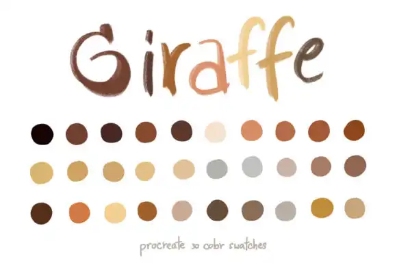 Giraffe Procreate Color Palettes 1 giraffe procreate color palettes graphics 6488893 1 1 580x387 61482