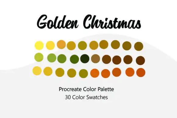Golden Christmas Procreate Color Palette-1