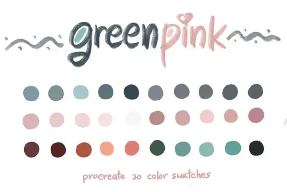 Green Pink Procreate Color Palettes
