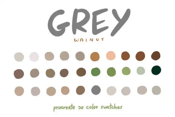 Grey Walnut Procreate Color Palettes