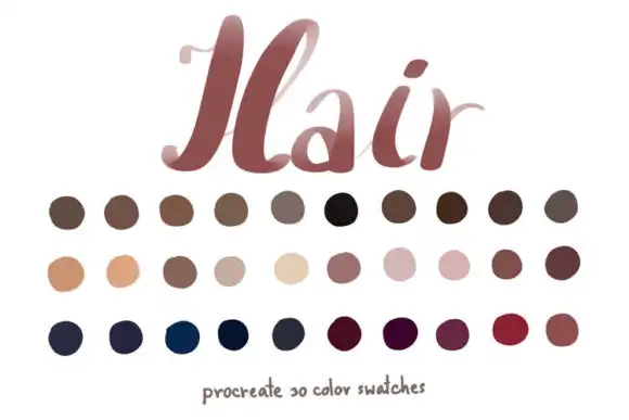 Hair Procreate color palettes